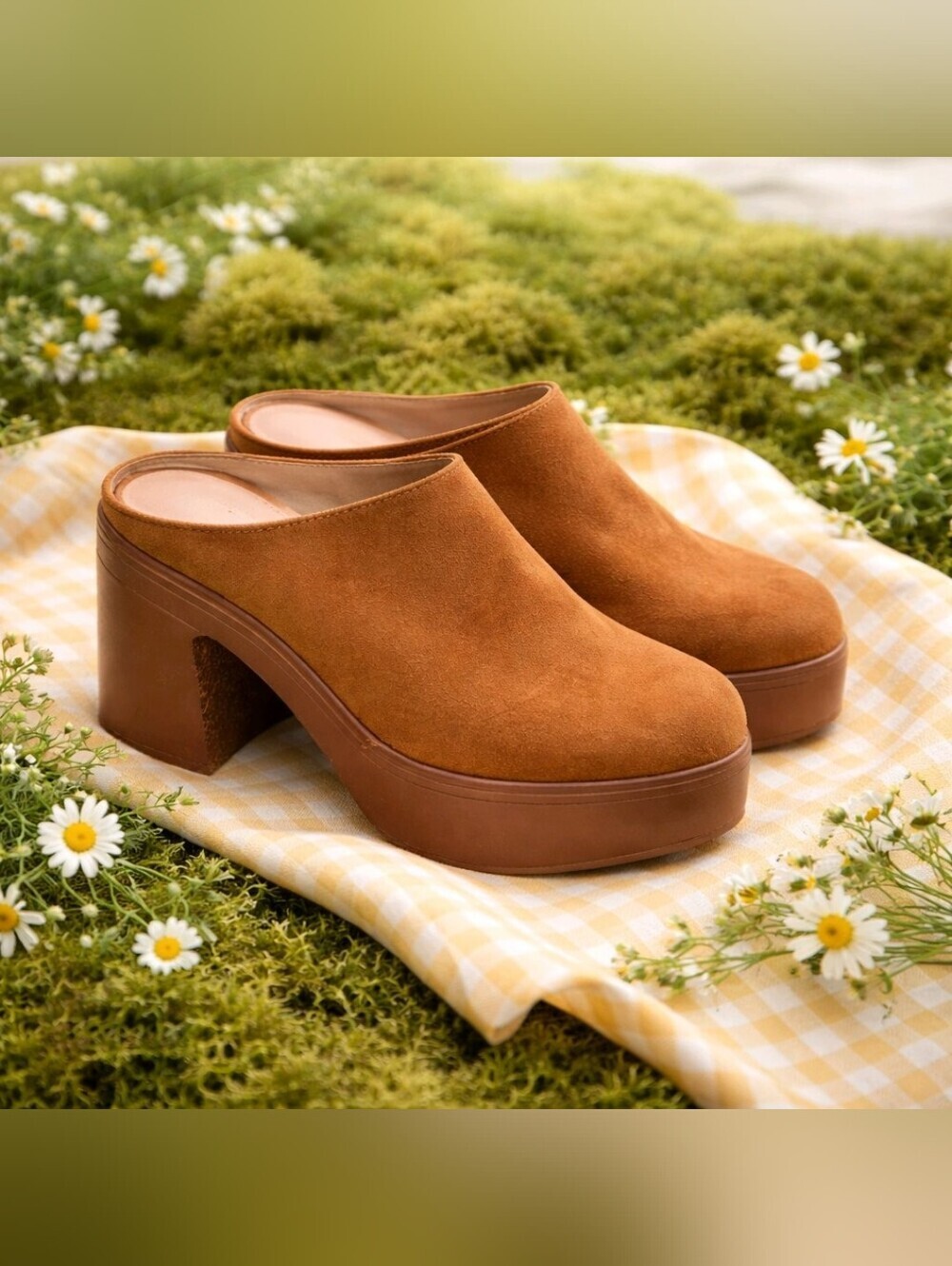 SUN+STONE NEW IN BOX SLIP-ON BLOCK HEEL MULE SZ 5 Super Cute!!